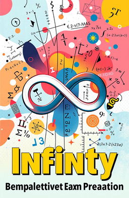 A creative and visually engaging illustration representing the concept of infinity in mathematics, specifically aimed at competitive exam preparation