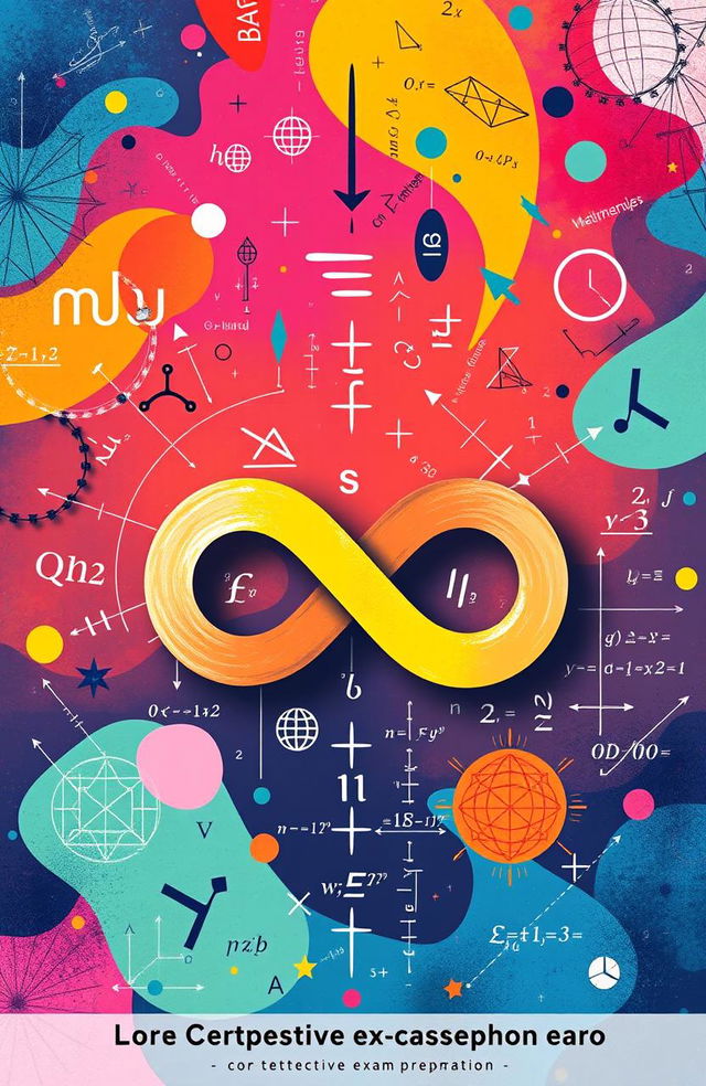 A creative and visually engaging illustration representing the concept of infinity in mathematics, specifically aimed at competitive exam preparation