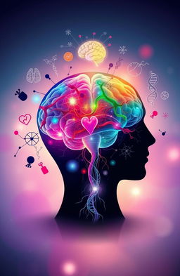 A visually captivating representation of biological psychology, showcasing the interconnectedness of the human brain and body, highlighting neurons and their synaptic connections with vibrant colors