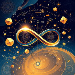 A captivating illustration titled 'Infinity Maths' by Milan, showcasing the concept of infinity (♾️) in mathematics
