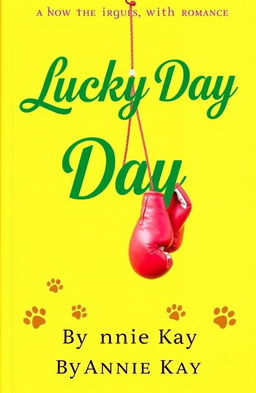 A vibrant romance book cover featuring a bright yellow background