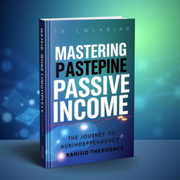 A modern and sleek book cover design for a book titled 'Mastering Passive Income: The Journey to Independency'