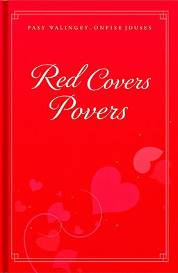 A beautifully designed book cover featuring the title 'Red Covers Poems' in elegant, cursive typography