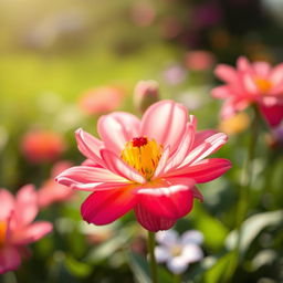 A close-up view of an elegantly captured natural landscape, with a beautiful flower in full bloom that evokes a sense of openness and beauty