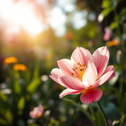 A close-up view of an elegantly captured natural landscape, with a beautiful flower in full bloom that evokes a sense of openness and beauty
