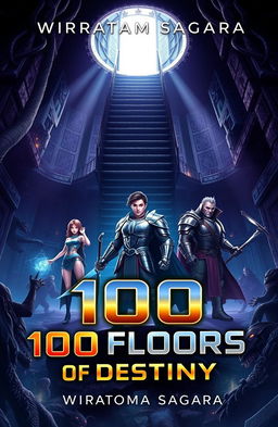 A captivating cover design for a book titled "100 Floors of Destiny" by Wiratama Sagara