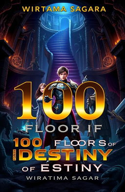 A captivating cover design for a book titled "100 Floors of Destiny" by Wiratama Sagara