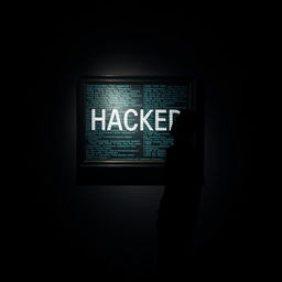 A shadowy male figure standing in a dark art gallery, gazing up at a framed painting mounted on the wall