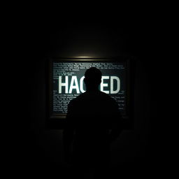 A shadowy, muscular male figure standing in a dark art gallery, looking up intently at a framed painting mounted on the wall
