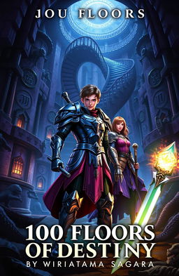 A captivating book cover for '100 Floors of Destiny' by Wiratama Sagara
