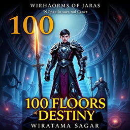 A striking book cover for '100 Floors of Destiny' by Wiratama Sagara