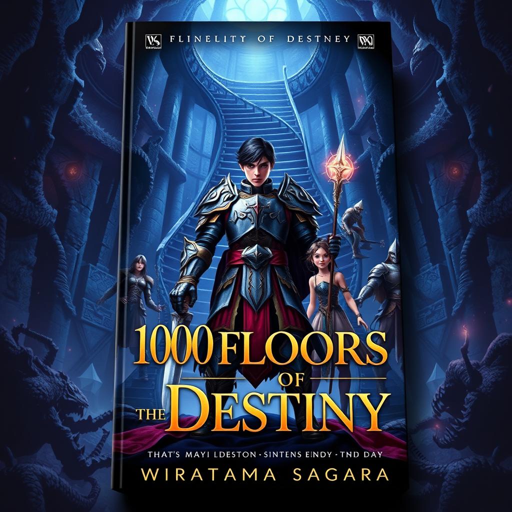 A striking book cover for '100 Floors of Destiny' by Wiratama Sagara