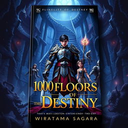 A striking book cover for '100 Floors of Destiny' by Wiratama Sagara