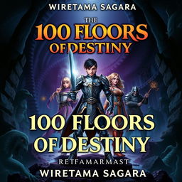 A striking book cover for '100 Floors of Destiny' by Wiratama Sagara