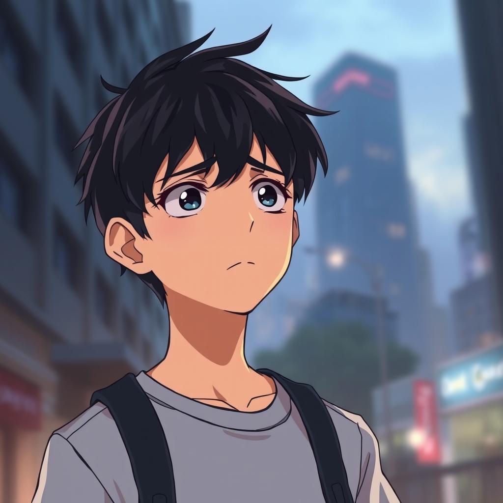 Contemplative Anime Teen Emotions In Focus