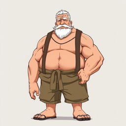 A full-body illustration of an older male character in the One Piece art style