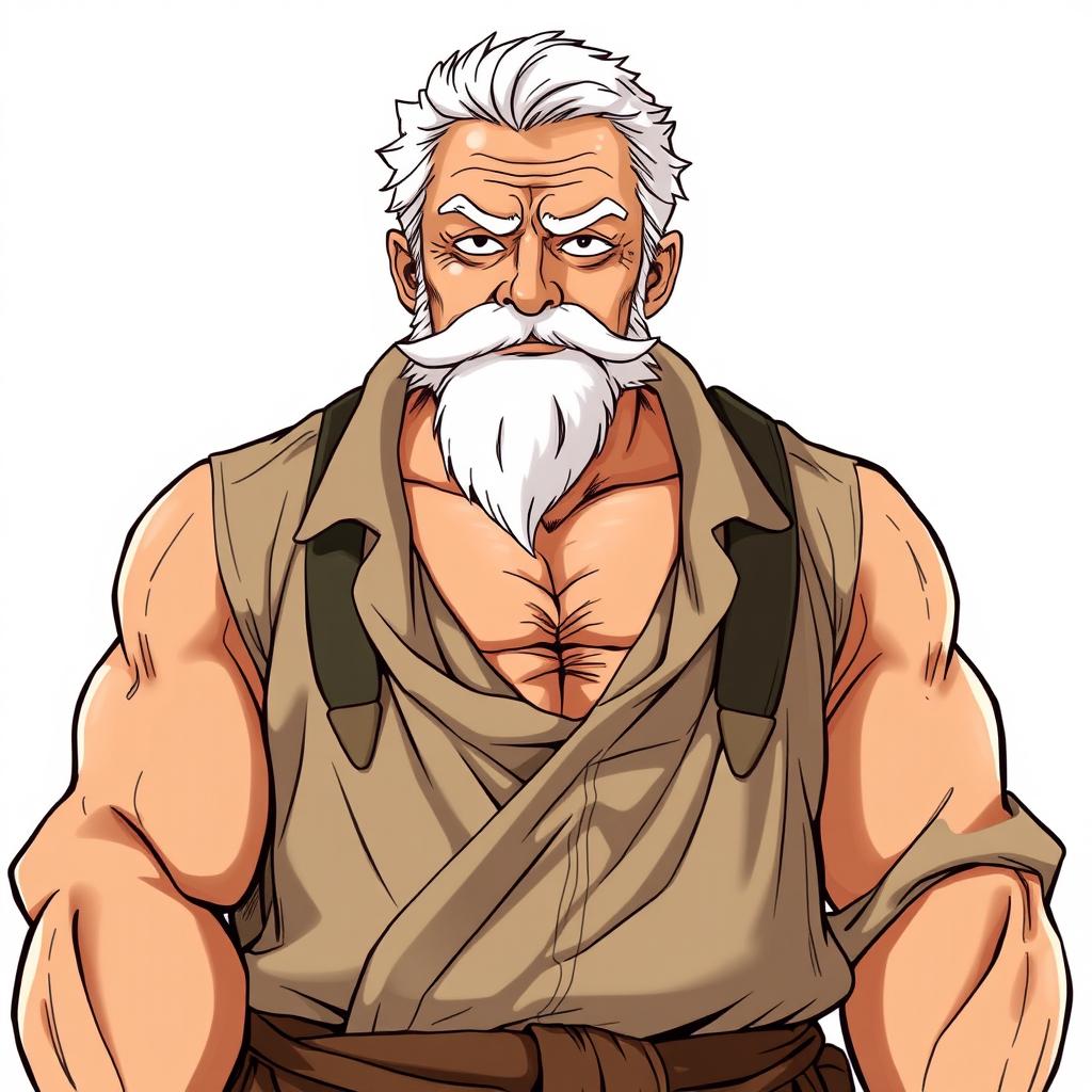 A full-body illustration of an older male character in the One Piece art style