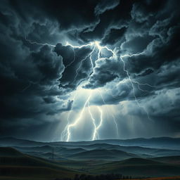 A stunning and professional depiction of a thunderstorm, showcasing an intense natural phenomenon