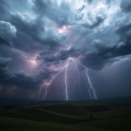 A stunning and professional depiction of a thunderstorm, showcasing an intense natural phenomenon