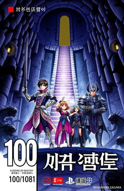 A manhwa-style book cover for '100 Floors of Destiny' by Wiratama Sagara