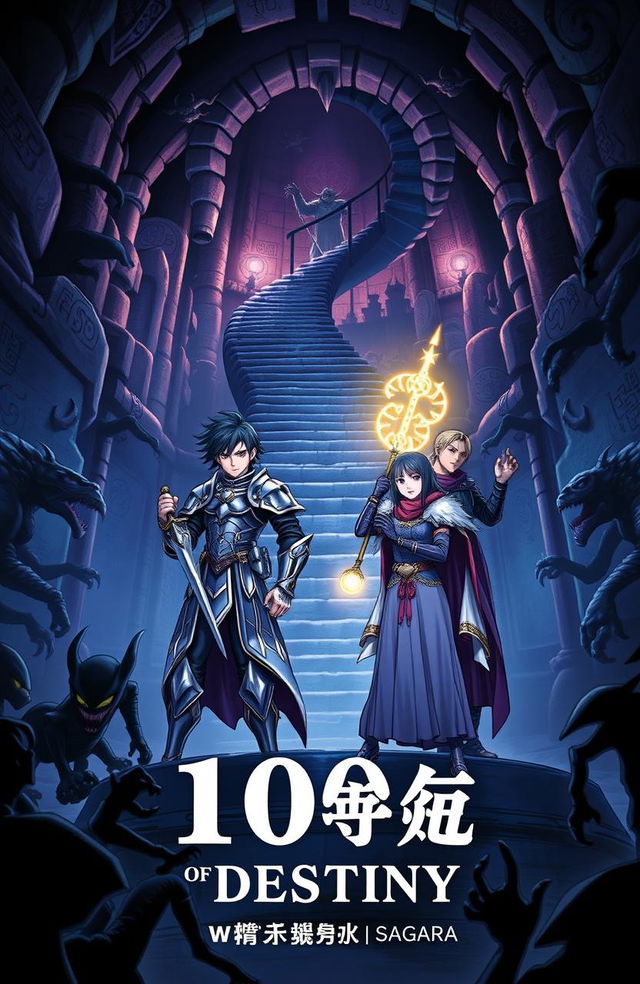 A manhwa-style book cover for '100 Floors of Destiny' by Wiratama Sagara