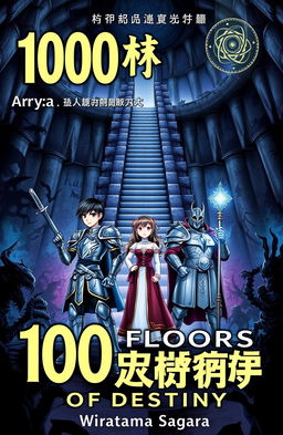 A manhwa-style book cover for '100 Floors of Destiny' by Wiratama Sagara