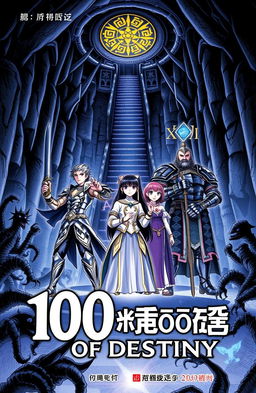 A manhwa-style book cover for '100 Floors of Destiny' by Wiratama Sagara
