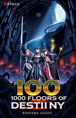 A manhwa-style book cover for '100 Floors of Destiny' by Wiratama Sagara