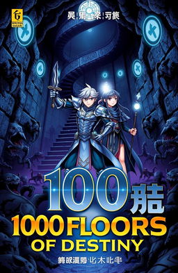 A manhwa-style book cover for '100 Floors of Destiny' by Wiratama Sagara