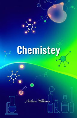 A visually striking cover page for a book on chemistry, featuring an abstract representation of molecular structures and chemical reactions