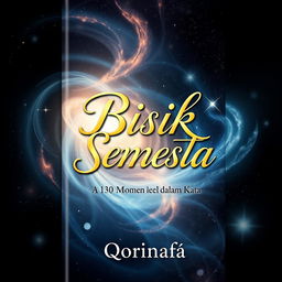 A visually appealing book cover design for a book titled 'BISIK SEMESTA: 130 Momen dalam Kata', authored by Qorinafa