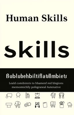 A minimalistic book cover design featuring human skills