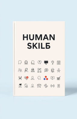 A minimalistic book cover design featuring human skills