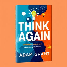 A visually striking representation of the book cover for 'Think Again' by Adam Grant