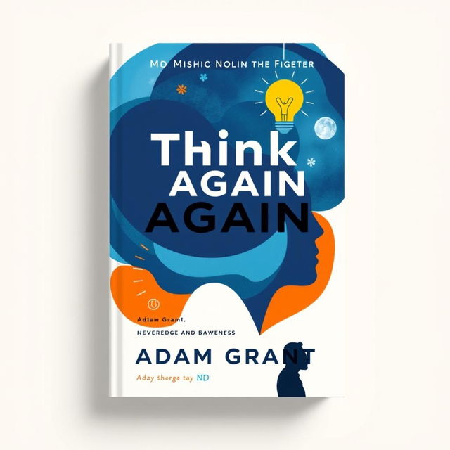 A visually striking representation of the book cover for 'Think Again' by Adam Grant