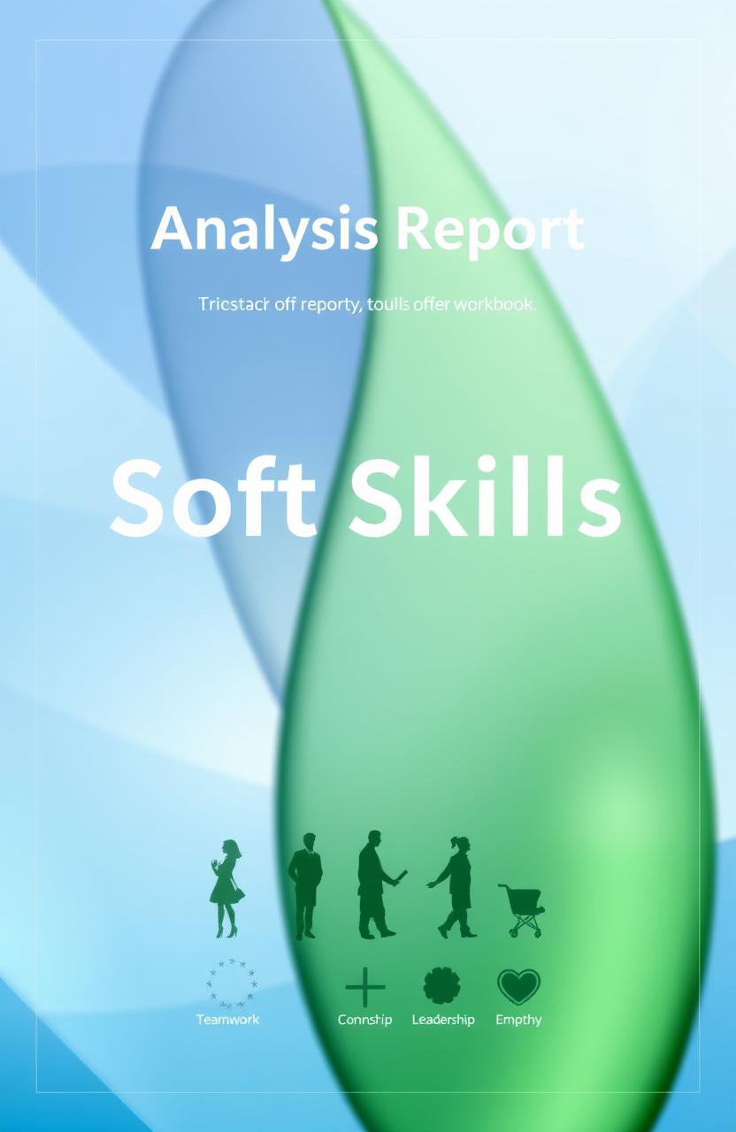 A professional and modern workbook cover design for a soft skills analysis report