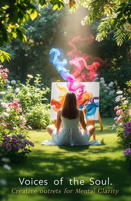 An artistic representation of 'Voices of the Soul: Creative Outlets for Mental Clarity' featuring a serene and tranquil scene