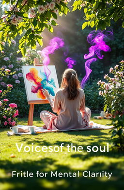 An artistic representation of 'Voices of the Soul: Creative Outlets for Mental Clarity' featuring a serene and tranquil scene