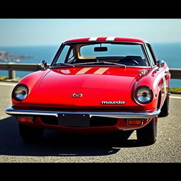A Mazda Cosmo L10A, showcasing its unique and elegant design with a sleek, aerodynamic body