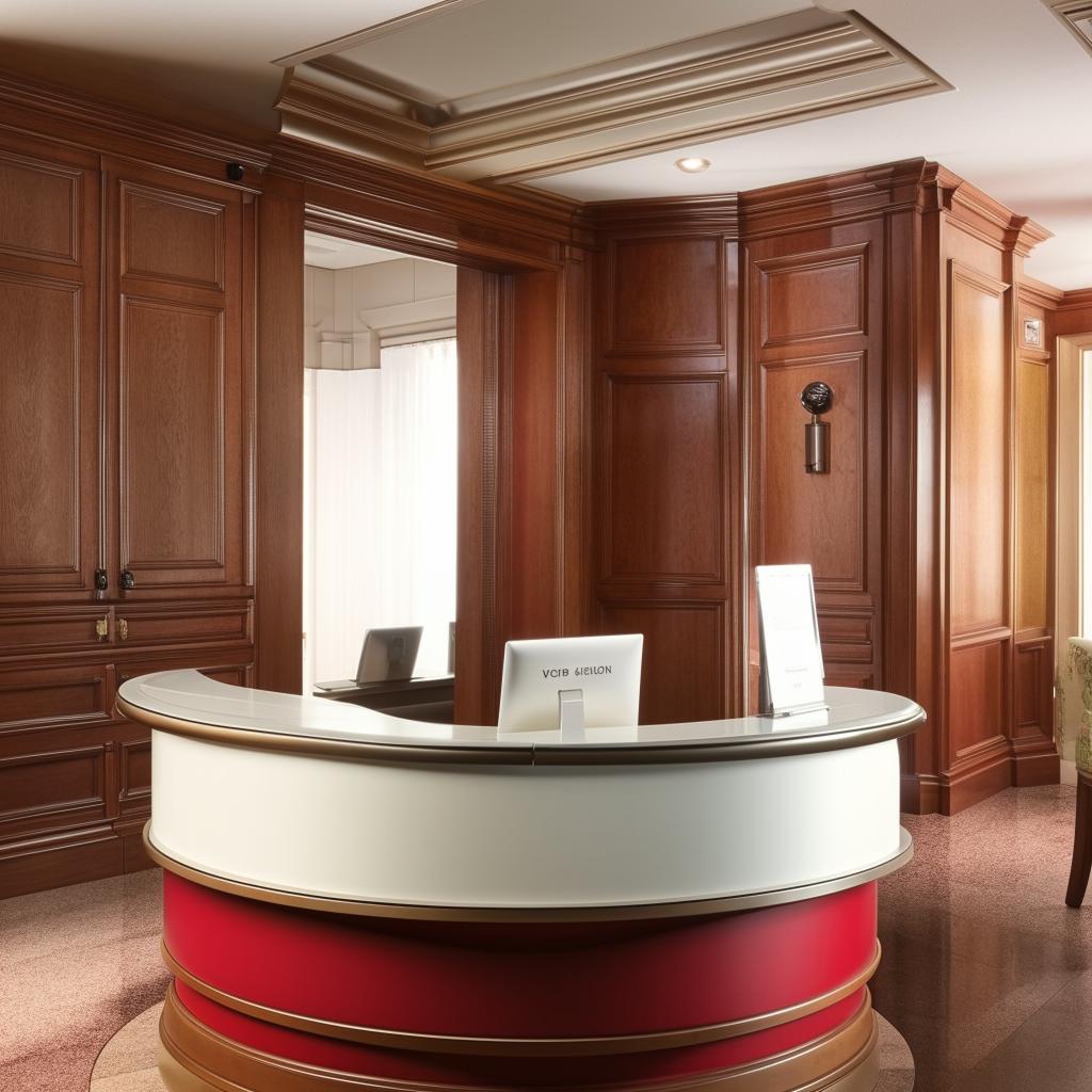 Design a classic style receptionist desk