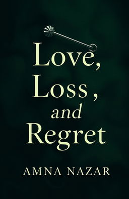 A book cover design themed around a safety pin, incorporating a dark and moody atmosphere with deep green tones