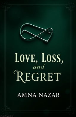 A book cover design themed around a safety pin, incorporating a dark and moody atmosphere with deep green tones