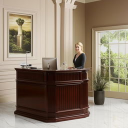 Design a classic style receptionist desk