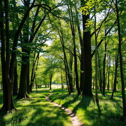 A tranquil grove of trees, beautifully arranged to create a serene and peaceful ambiance