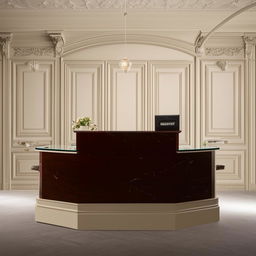 Design a classic style receptionist desk