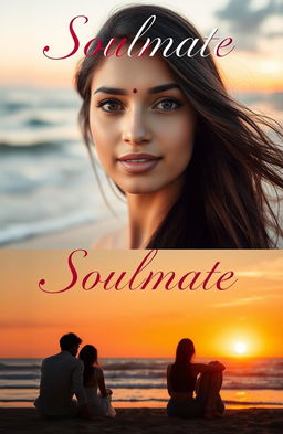 A beautiful Indian woman with very fair skin and striking hazel eyes, elegantly styled with a center split in her long hair flowing in the gentle breeze