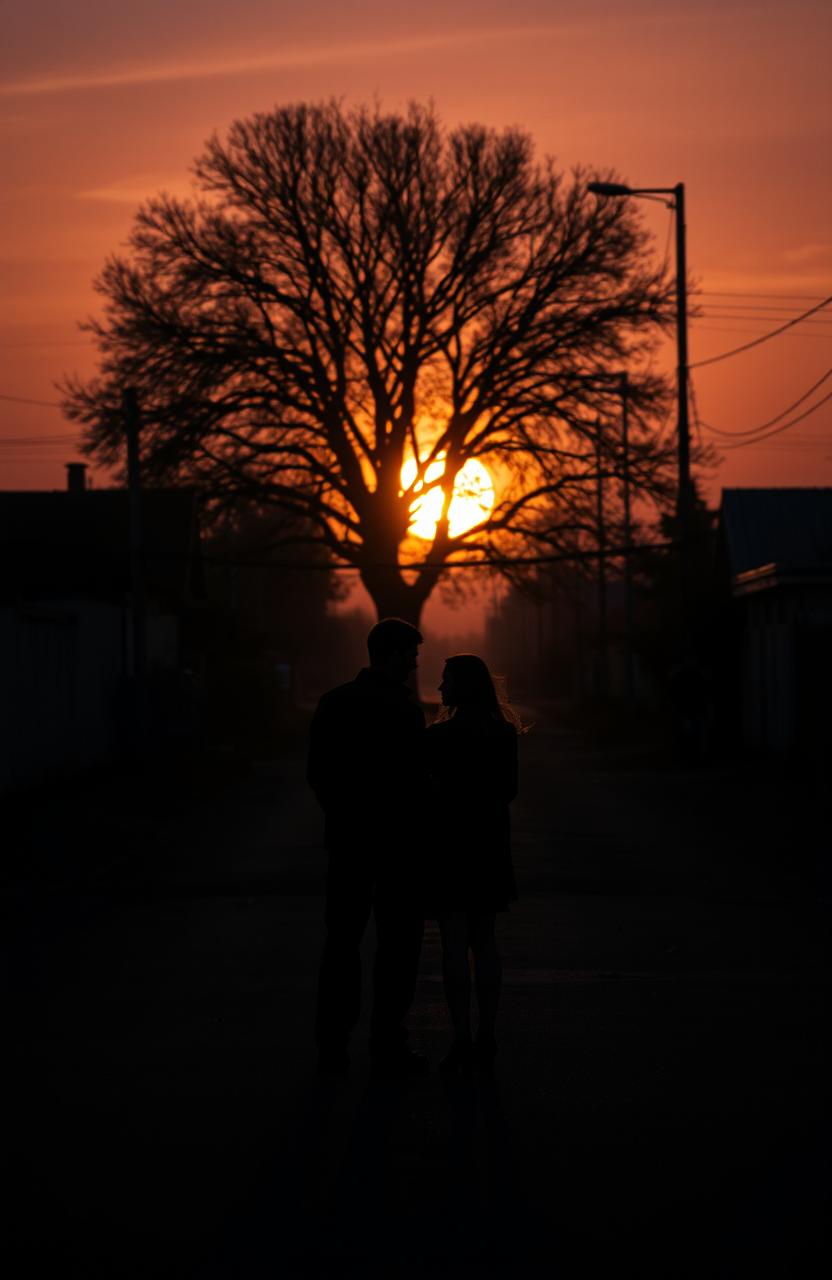 A melancholic scene depicting the end of a love story