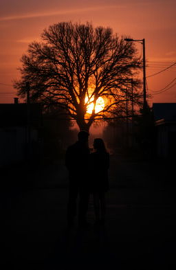 A melancholic scene depicting the end of a love story