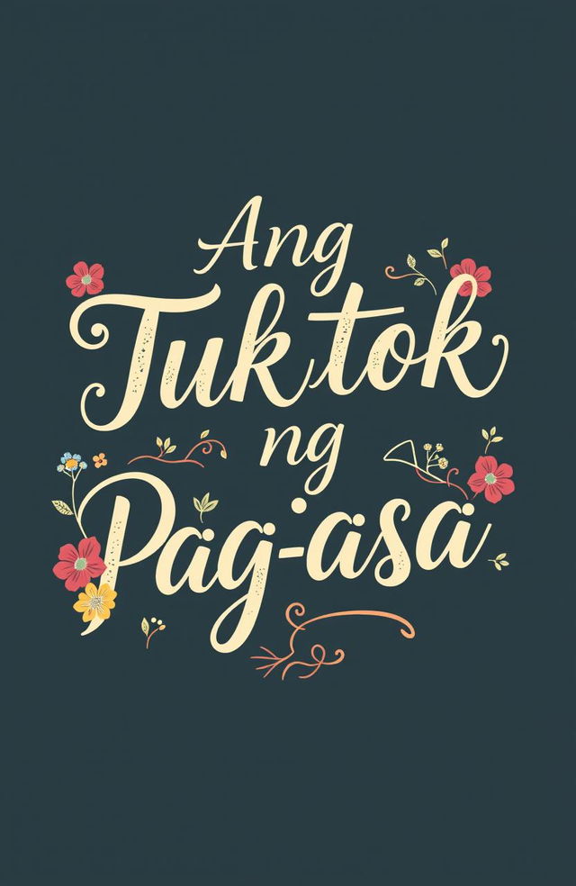 A beautifully designed typography of the phrase "Ang Tuktok ng Pag-asa" featuring an elegant and uplifting font, showcasing a blend of modern and traditional calligraphy styles