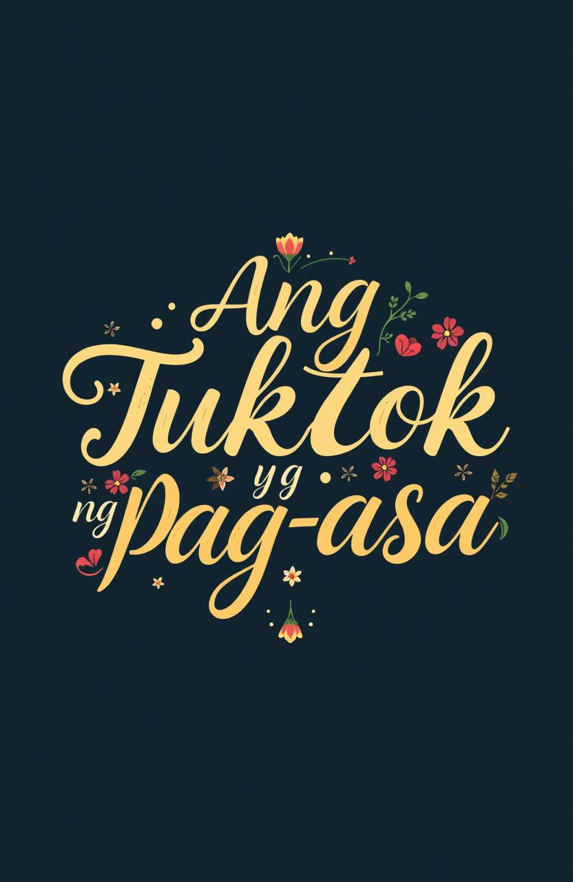 A beautifully designed typography of the phrase "Ang Tuktok ng Pag-asa" featuring an elegant and uplifting font, showcasing a blend of modern and traditional calligraphy styles